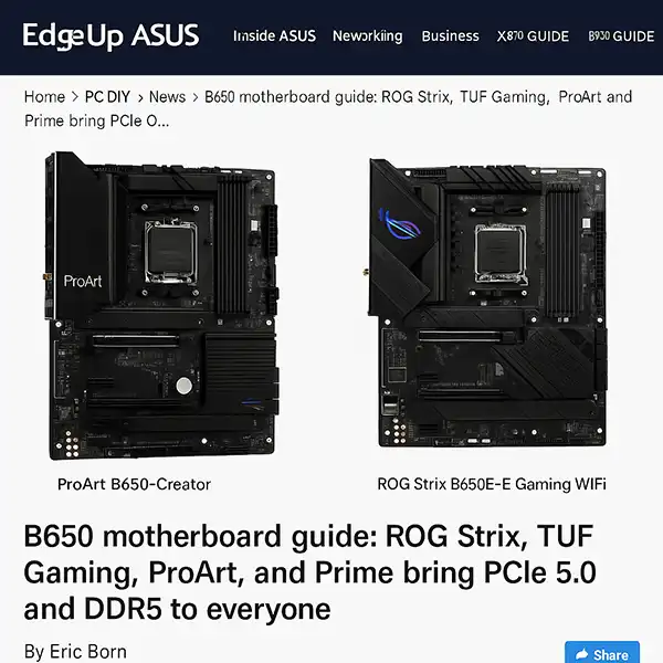 راهنمای خرید مادربرد ASUS B650 و B650E بررسی کامل و تخصصی